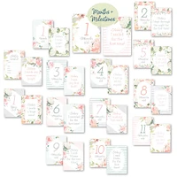 Itzy Ritzy Milestone Cards - Floral - English Edition
