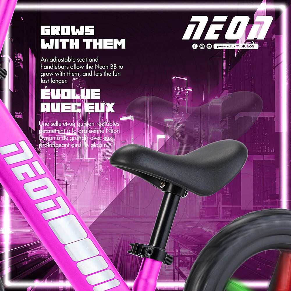Yvolution Neon Dynamo Balance Bike - Pink