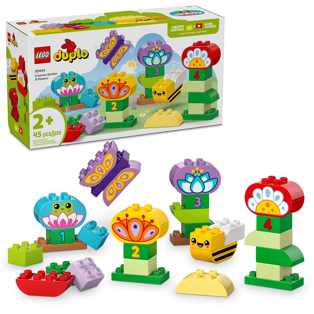 LEGO DUPLO Ma ville Jardin créatif et fleurs, Jouet d'empilage Ensemble sur la nature pour un jeu imaginatif 10444