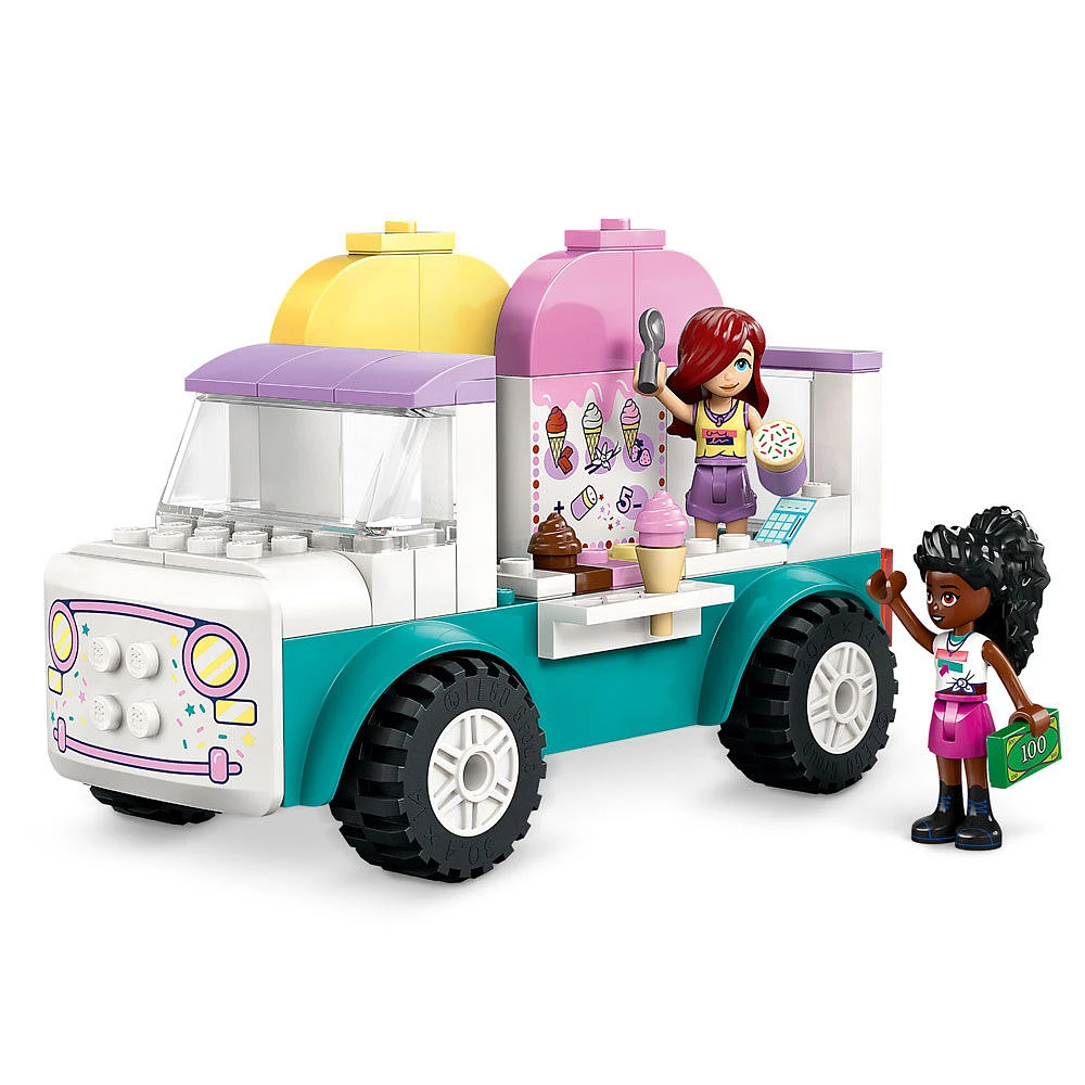 LEGO Friends Le camion de crème glacée de Heartlake City, Ensemble de construction de jeu de simulation pour un plaisir créatif 42644