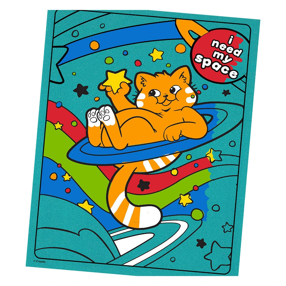 Ensemble feuilles et marqueurs Néon Crayola - <br>Chats cosmiques