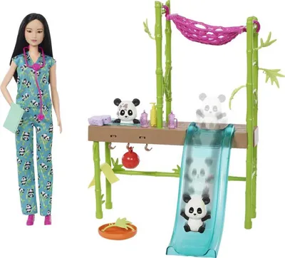 Barbie Panda Care and Rescue Playset with Doll and 20+ Accessories, Plus Color Change Feature