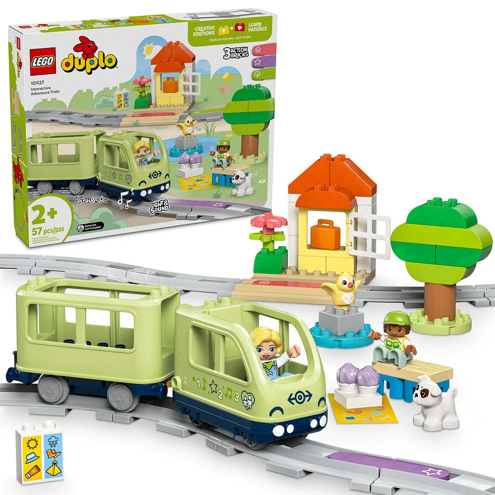 LEGO DUPLO Town Interactive Adventure Train Set - Learning Train Toy Playset with Lights and Sounds - 10427