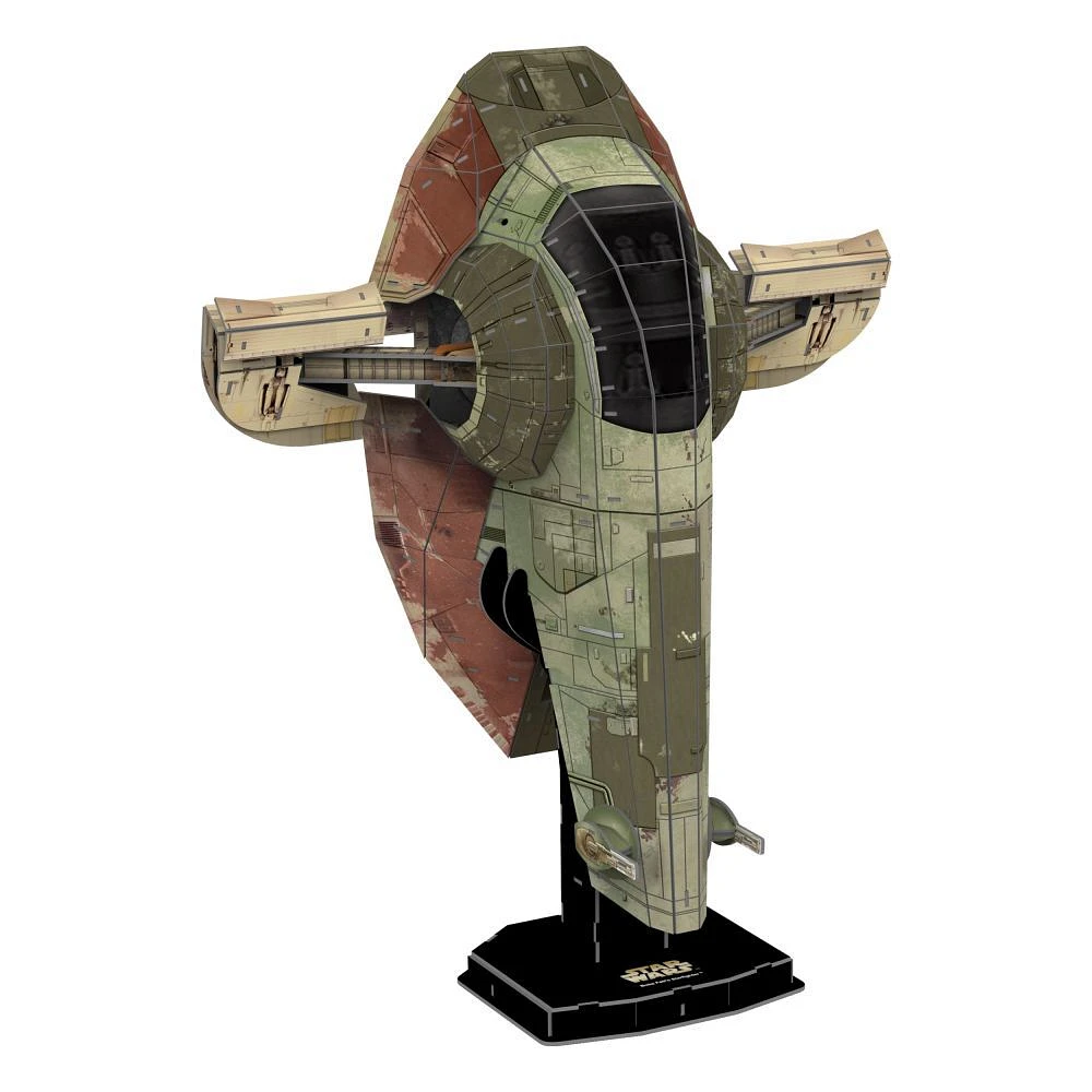 4D Build, Star Wars Mandalorian Boba Fett's Starfighter, 3D Paper Model Kit, 130 Piece Model Kit