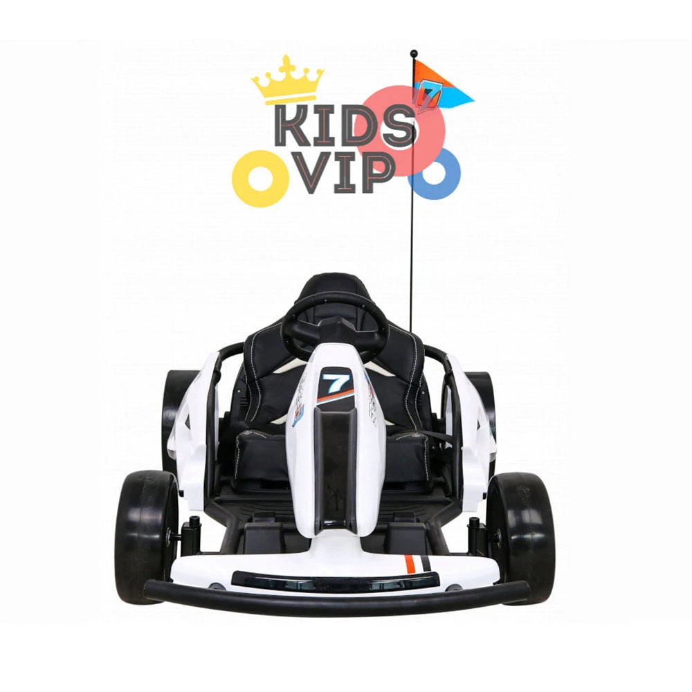 KidsVip 24V Furious Drifting Go Kart - Blanc - Édition anglaise