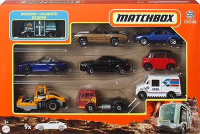 Matchbox - Coffret-cadeau de 9 véhicules - Les styles peuvent varier.