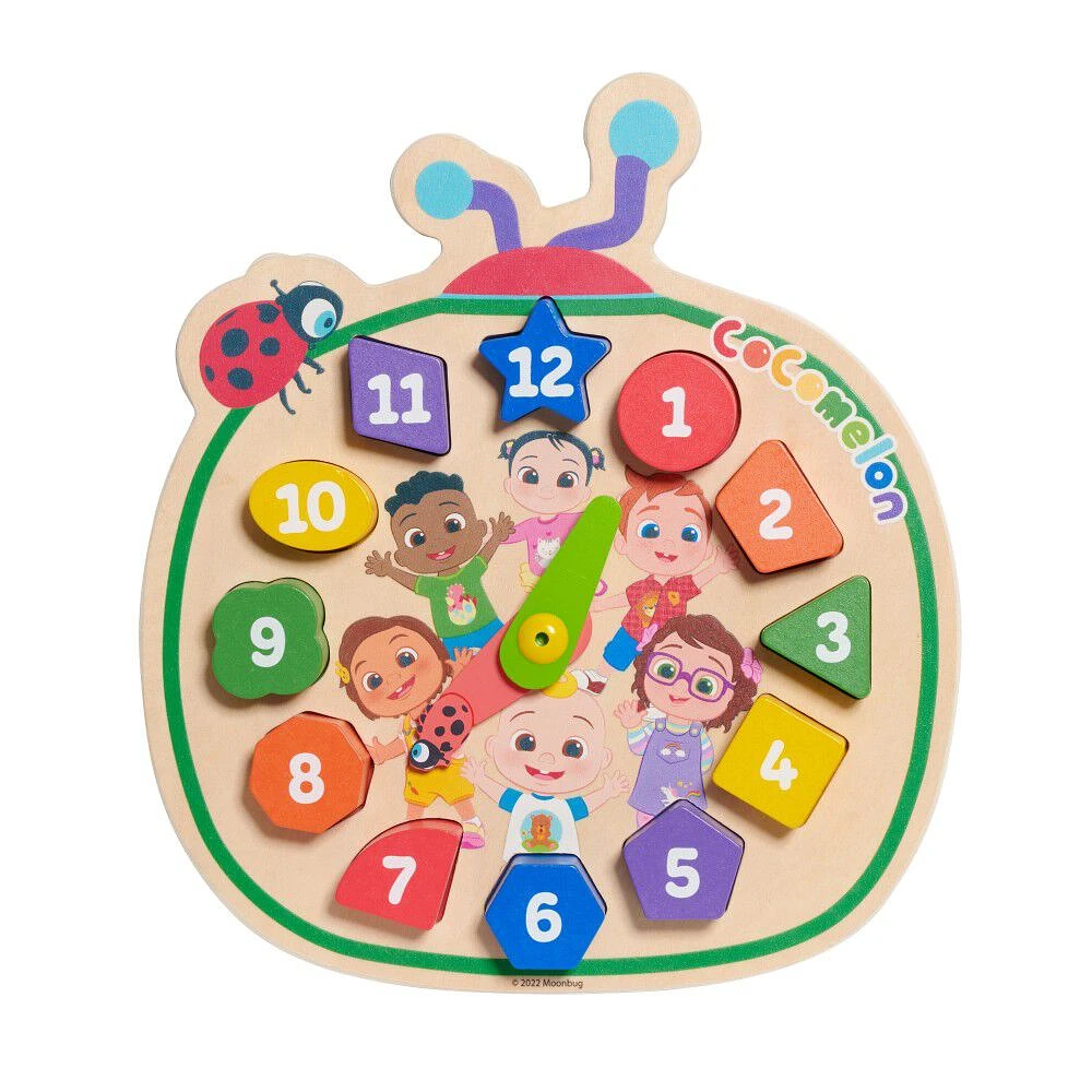 CoComelon Count with Me Wooden Clock, Recycled Wood, Learning and Education - English Edition