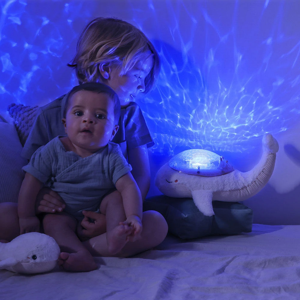 Cloud b Tranquil Whale Bundle w/Baby Plush Rattle Night Light w/ Under Water Effect and Music