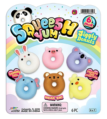 Squeesh Yum Jiggly Donuts Asst. - English Edition - 1 per order, colour may vary (Each sold separately, selected at Random)