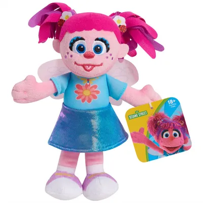 Sesame Street Friends 8-inch Abby Cadabby Sustainable Plush Stuffed Toy