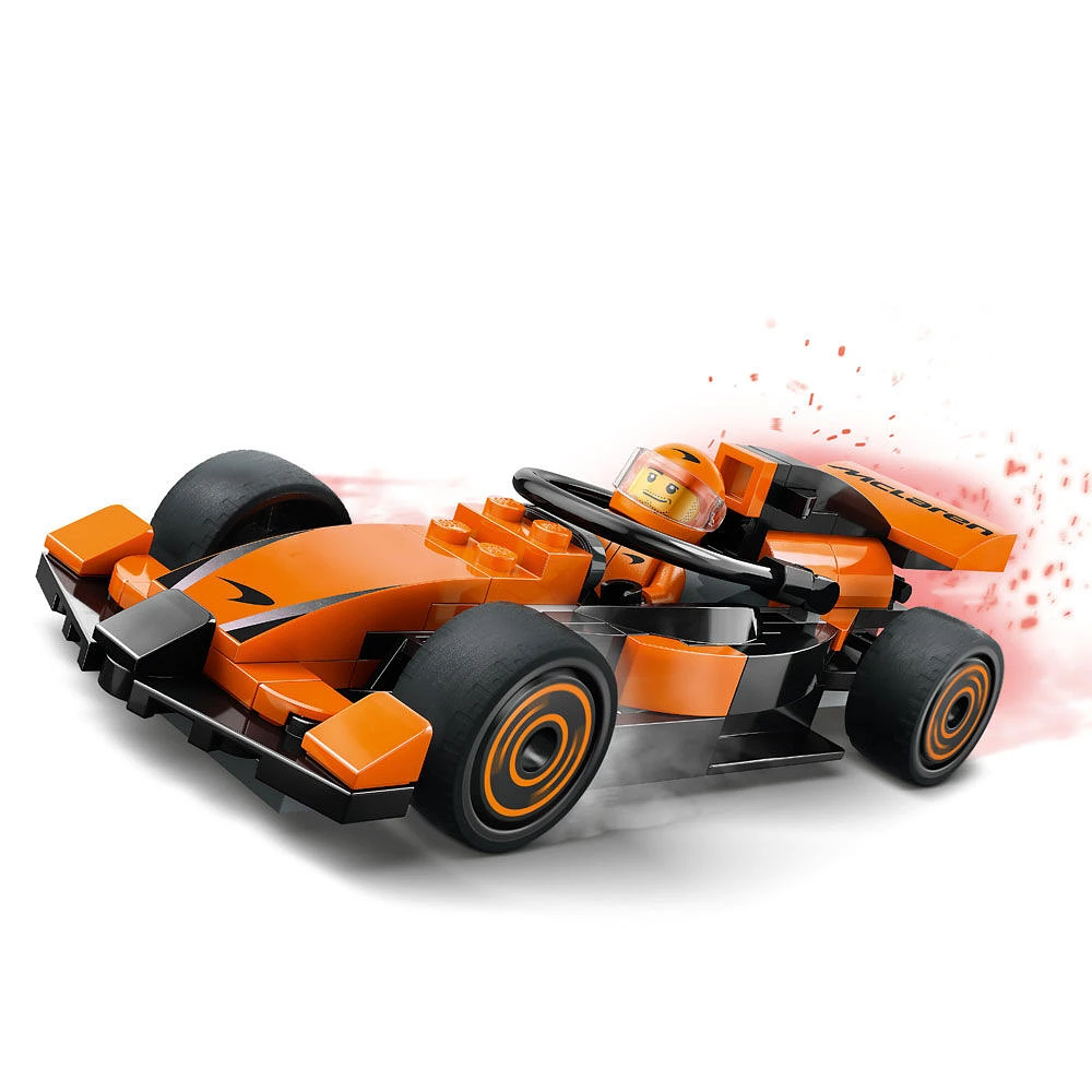 LEGO City Le pilote de F1 avec la voiture de course McLaren, ensemble de construction de véhicule miniature pour enfants 60442