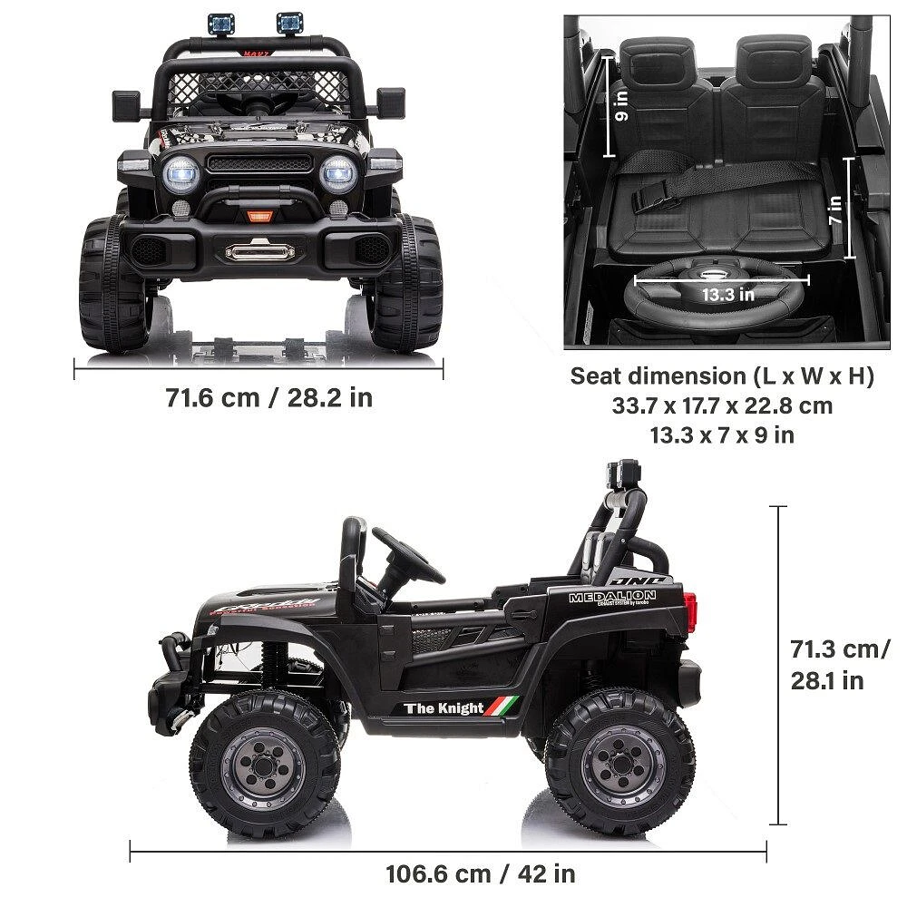 Voltz Toys Jeep with Remote, Black