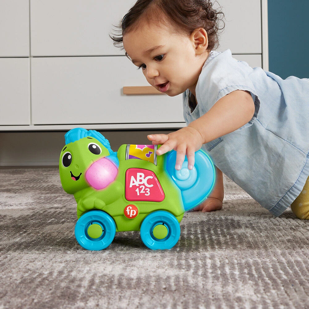 Fisher-Price Link Squad Crawl 'n Colors Chameleon Baby Learning Toy with Music & Lights - English Edition