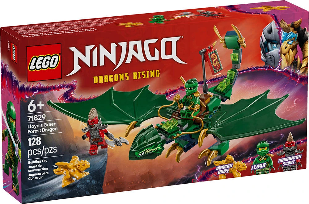 LEGO NINJAGO Lloyd's Green Forest Dragon Toy - Pretend Play Building Toy for Boys and Girls - 71829