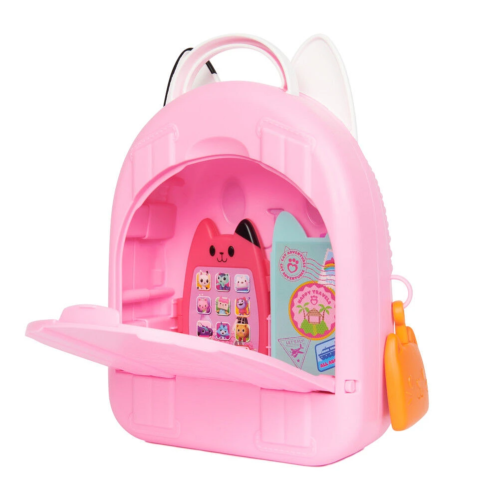 Gabby's Dollhouse, Coffret de voyage Gabby Girl C'est parti, jouets pour jeux de rôle de voyage, jouet passeport, jouet téléphone et charm boussole