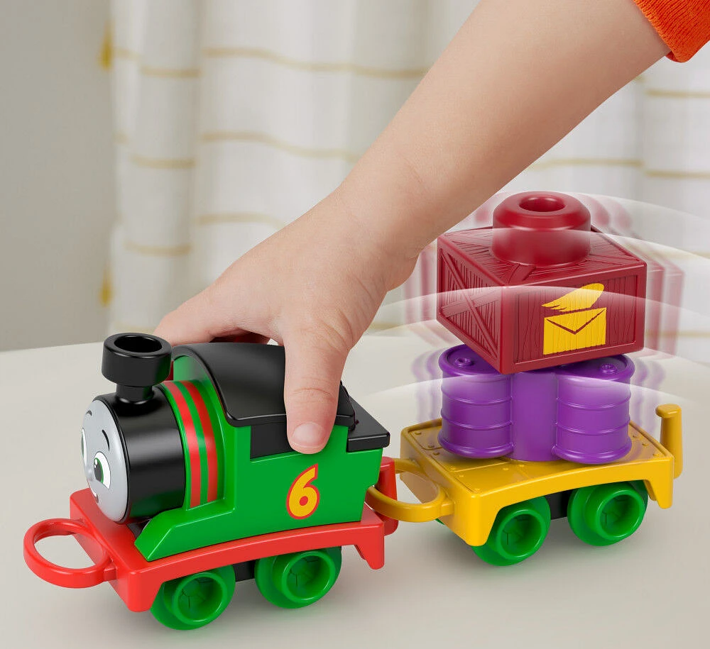 Thomas & Friends My First Percy Push-Along Toy Train with Stacking Cargo for Toddlers