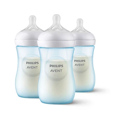 Biberon Philips Avent Natural avec tétine Natural Response, bleu, 9 oz, paquet de 3, SCY903 / 23