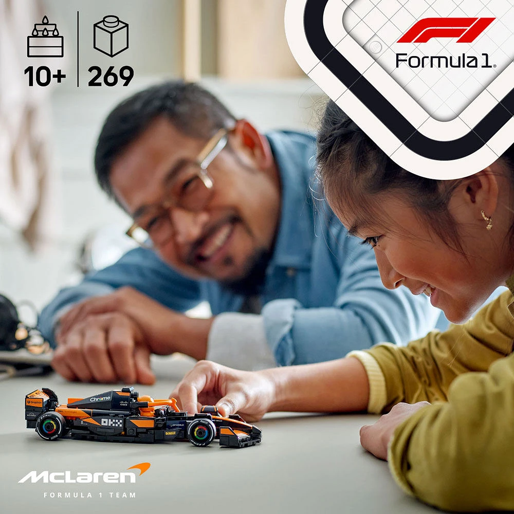 LEGO Speed Champions Voiture de course McLaren F1 Team MCL38, Ensemble de véhicule et de pilote 77251