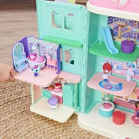 DreamWorks, Gabby's Dollhouse, Primp and Pamper Bathroom avec figurine MerCat, 3 accessoires, 3 meubles et 2 boîtes surprises