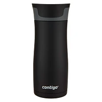 Tasse de voyage en acier inoxydable Contigo West Loop avec couvercle AUTOSEAL, noir mat, 473 ml