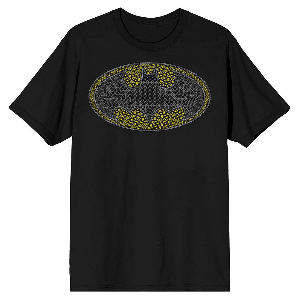 DC Comics Batman Grid Logo Noir T-Shirt