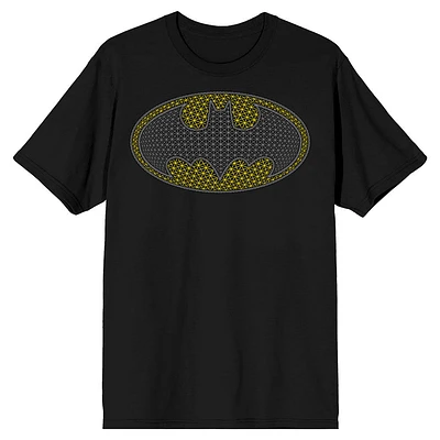 DC Comics Batman Grid Logo Black T-Shirt 