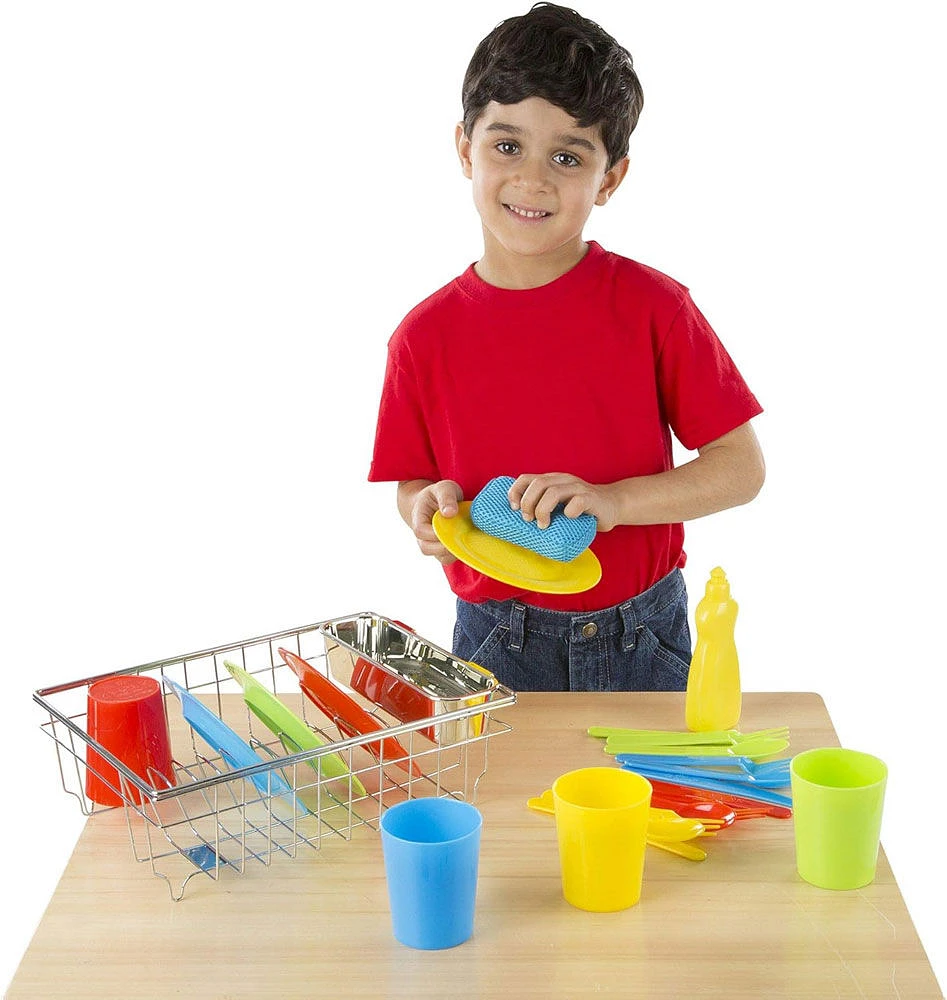 Melissa and Doug - Let's Play House! Wash & Dry Dish Set