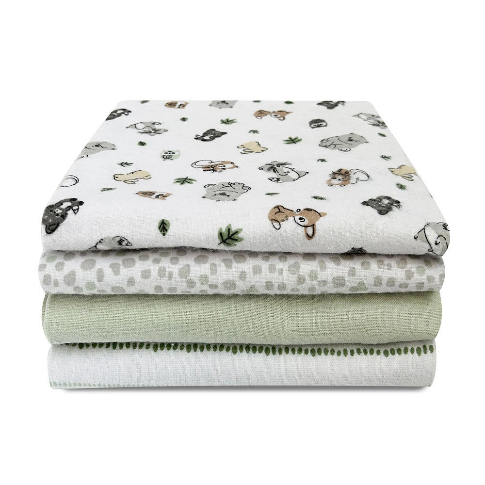 Koala Baby 4 pack Flannel Receiving Blankets Woodland