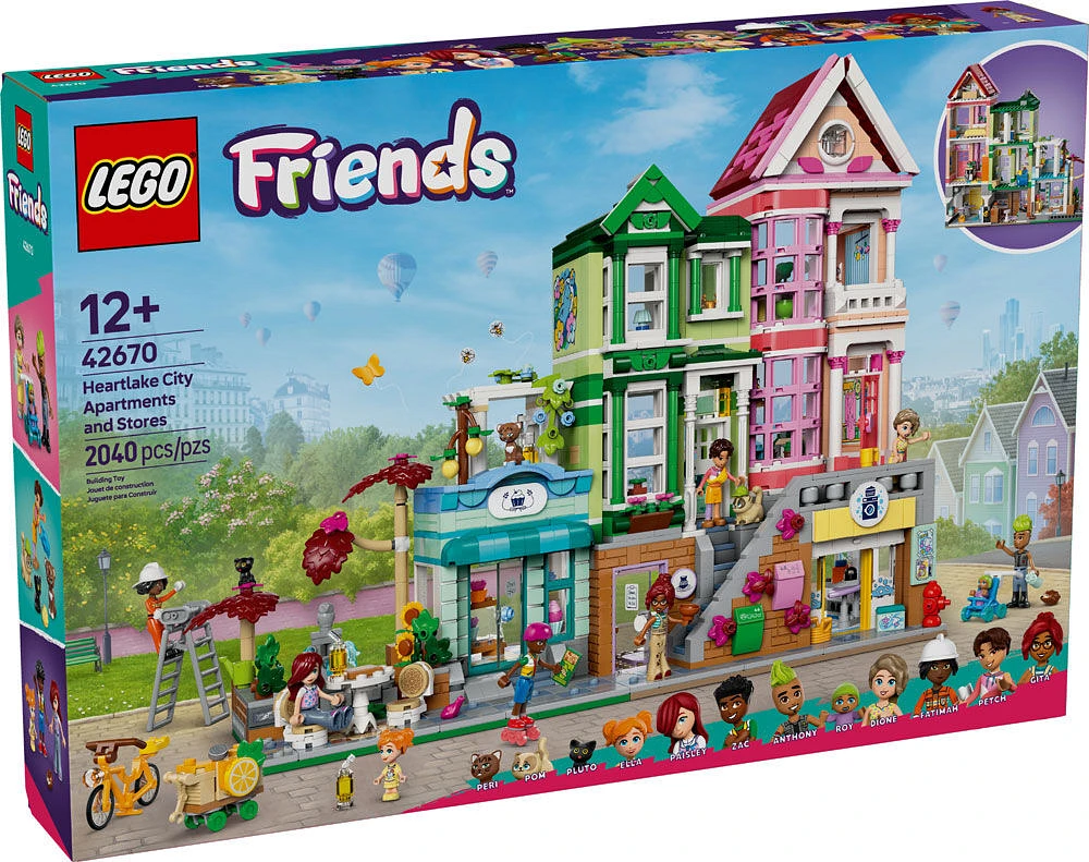 LEGO Friends Les appartements et les boutiques de Heartlake City, Ensemble de modèle, Cadeau pour enfants et adolescents 42670