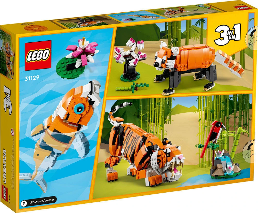 LEGO Creator 3-en-1 Le tigre majestueux 31129 Ensemble de construction (755 pièces)