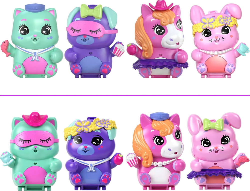 Polly Pocket Coffret Chiot Soirée Pyjama, micro-poupée, chiots, acc.