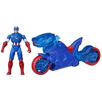 Marvel Avengers Epic World of Action Moto lance-bouclier Captain America, figurine et moto