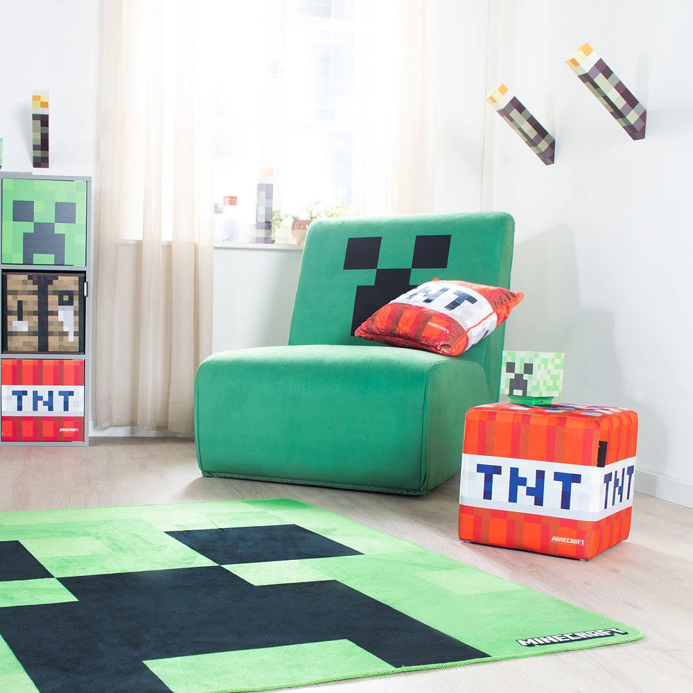 Tapis Minecraft Phoenix, Creeper, 120x120cm