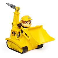 PAW Patrol, Rubble Bulldozer, Véhicule avec figurine articulée à collectionner, jouets respectueux de la planète