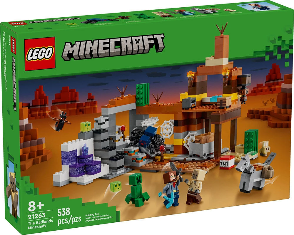 Jouet LEGO Minecraft Le puits de mine des Badlands 21263