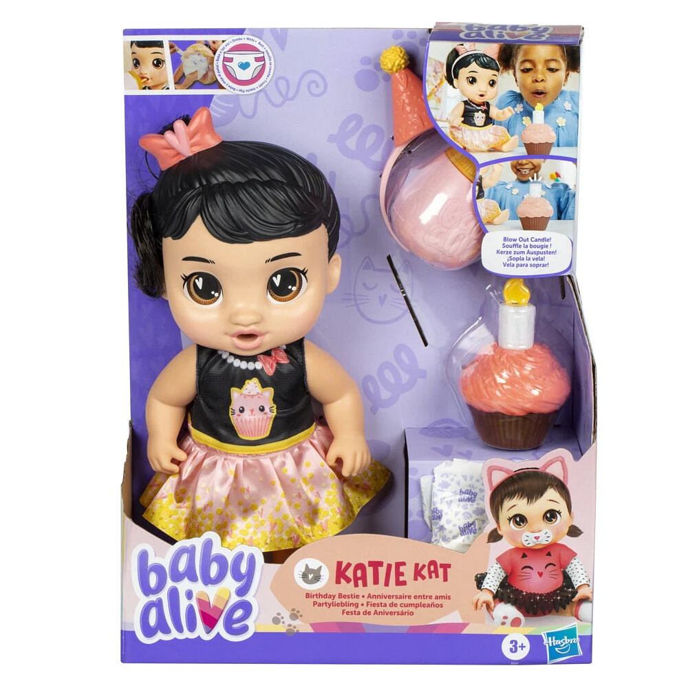 Baby Alive, Anniversaire entre amis, Katie Kat, poupée - Notre exclusivité