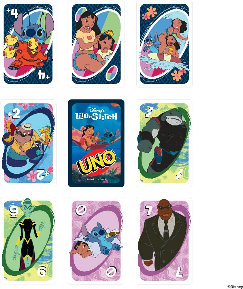 UNO Disney's Lilo and Stitch, jeu de cartes pour enfants, famille