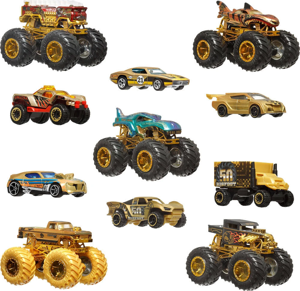 Hot Wheels-Trophy Champions-Coffret véhicules Monster Trucks