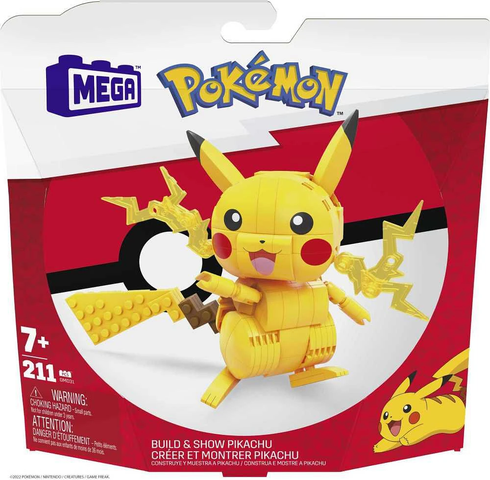 MEGA Pokémon Building Toy Kit Pikachu (211 Pieces) with 1 Action Figure for Kids