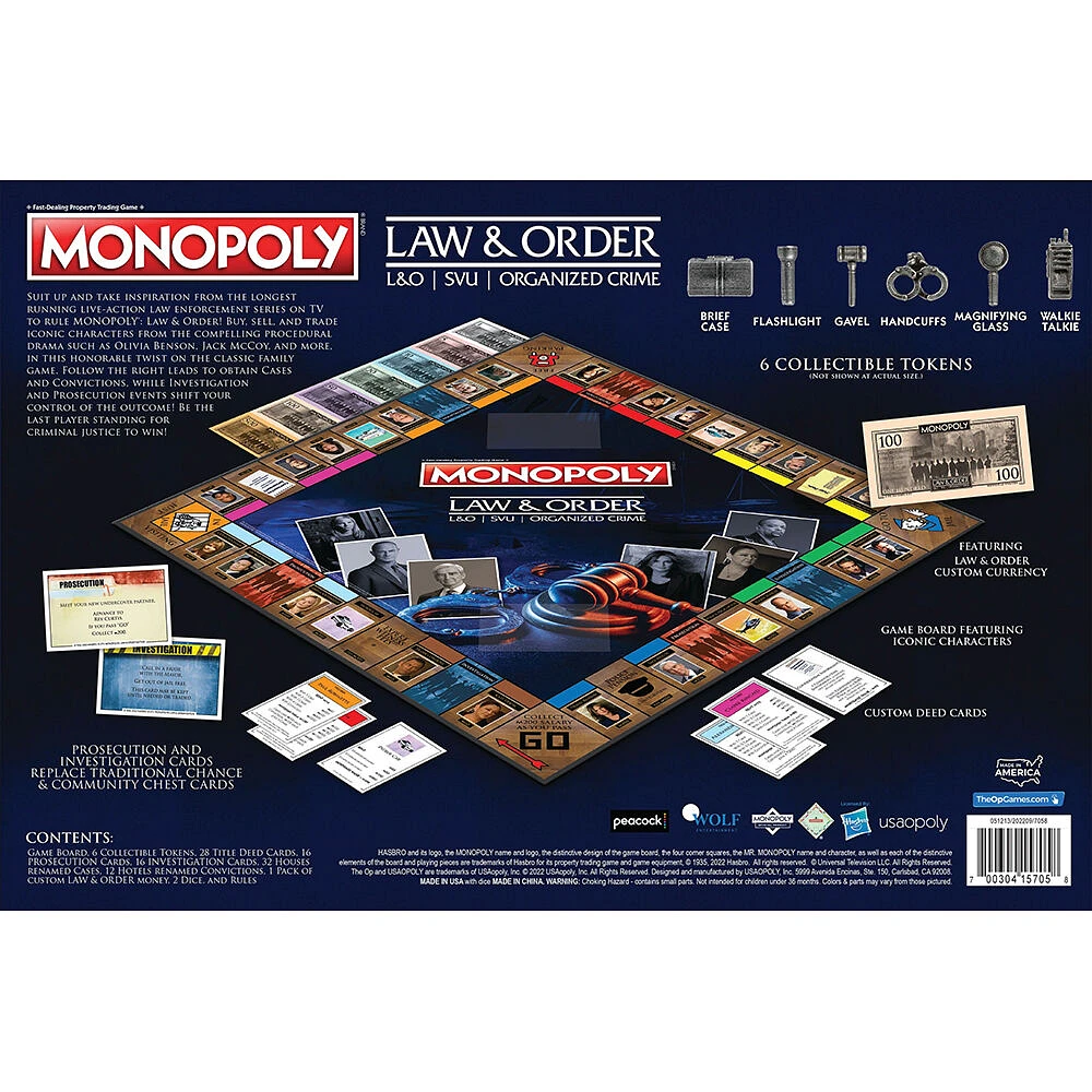 USAopoly MONOPOLY: Law & Order - Édition anglaise