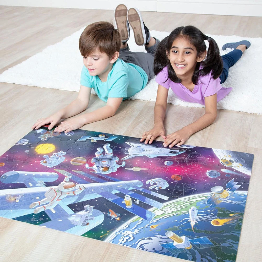 Melissa and Doug - Glow- in-the-Dark Floor Puzzle- Outer Space