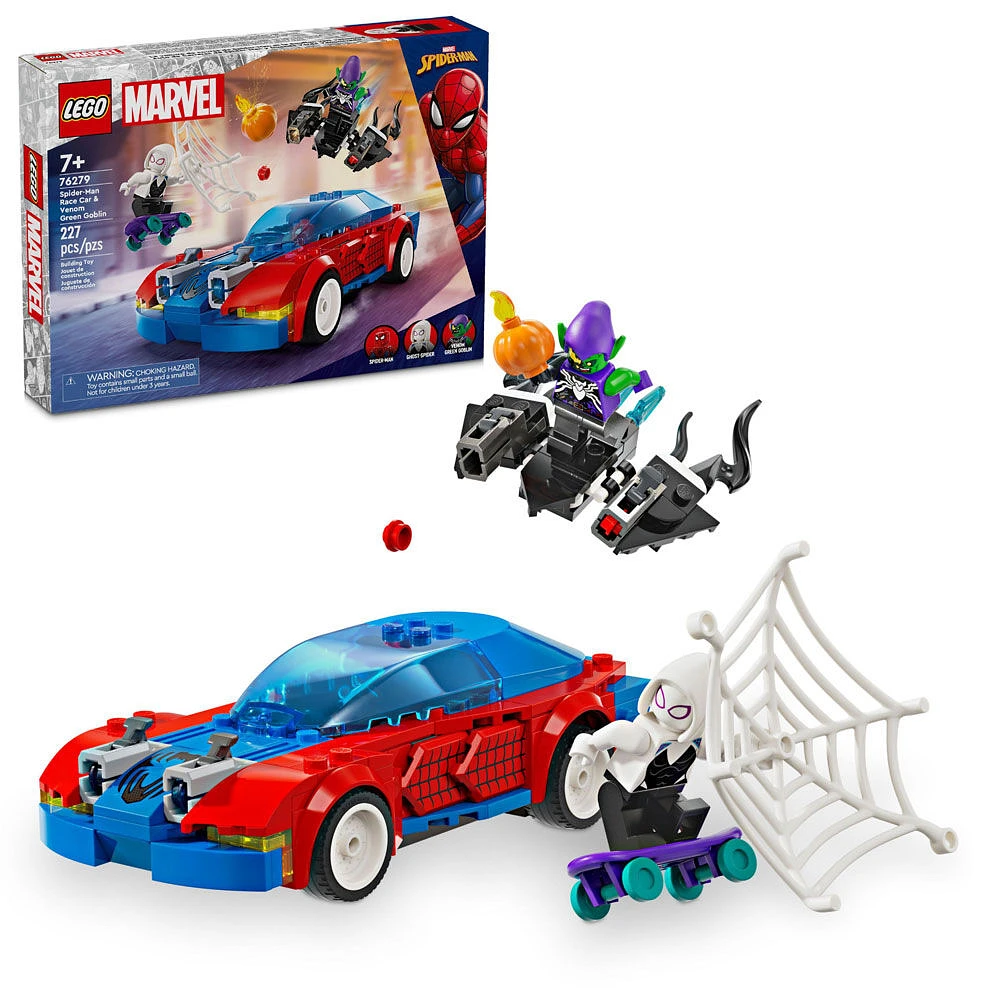 LEGO Marvel La voiture de course de Spider-Man et le Bouffon vert venomisé 76279