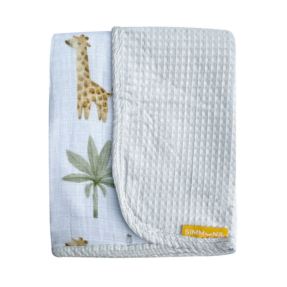 Couverture Simmons Gaufre/Bambou Gris Safari