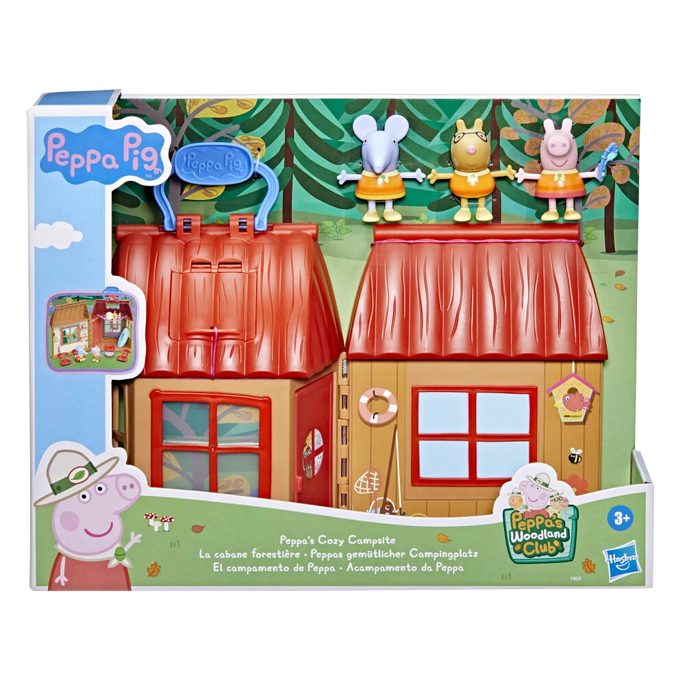 Peppa Pig Peppa's Woodland Club Cozy Campsite Preschool Toy, Includes 1 Playset, (3) 3" Scale Figures, 6 Accessories - R Exclusive