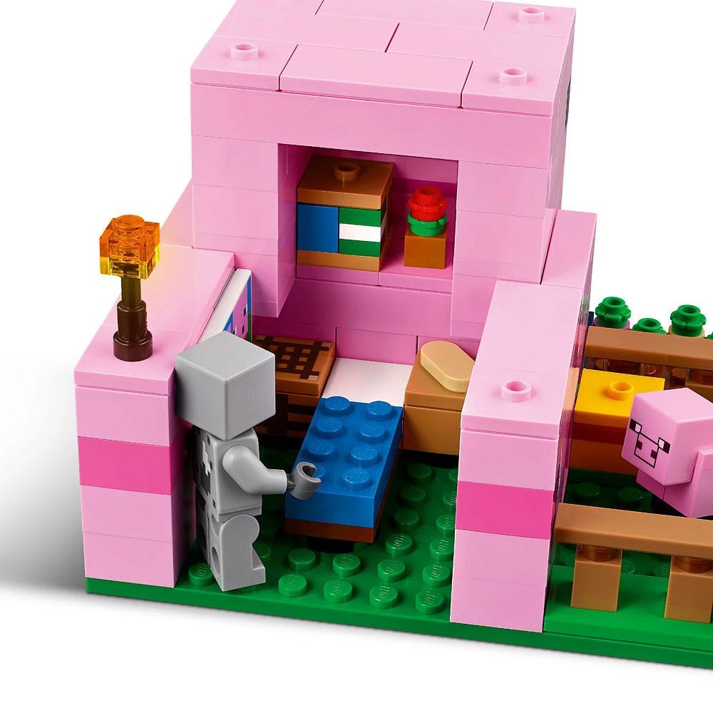 LEGO Minecraft The Baby Pig House Toy Figures and Playset - Building Minecraft Toy for Pretend Play - 21268