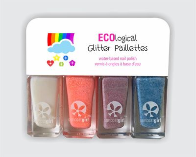 Ecological Glitter Nail Polish Quartett