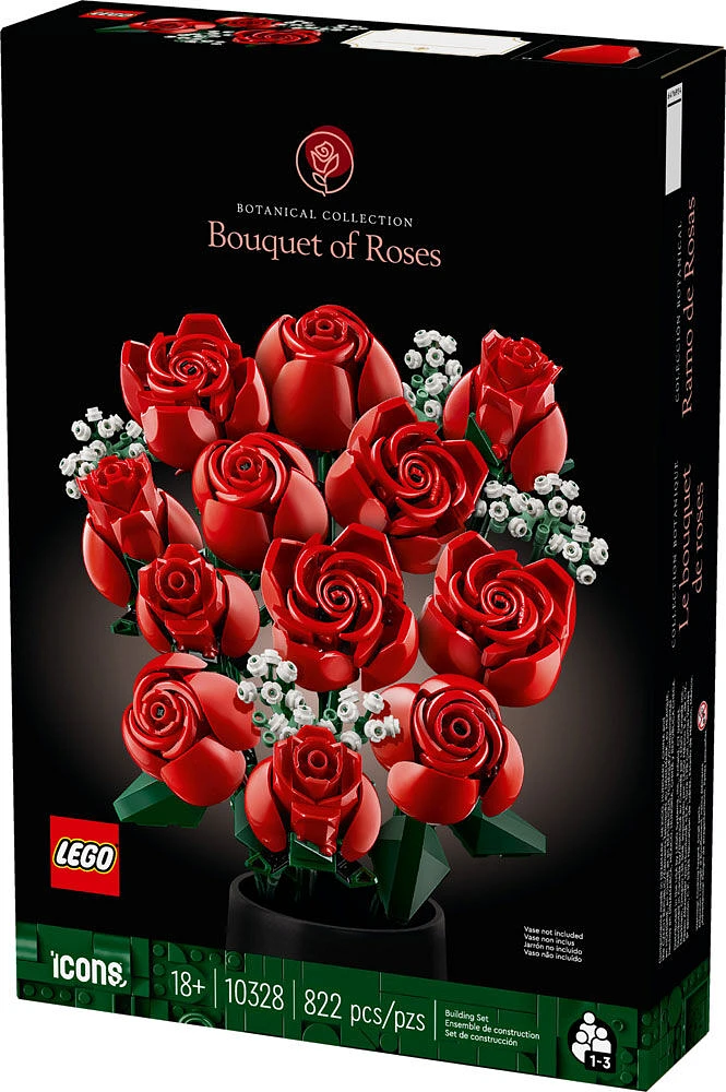 LEGO Icons Bouquet of Roses Home Decor Flower Gift for Adults 10328