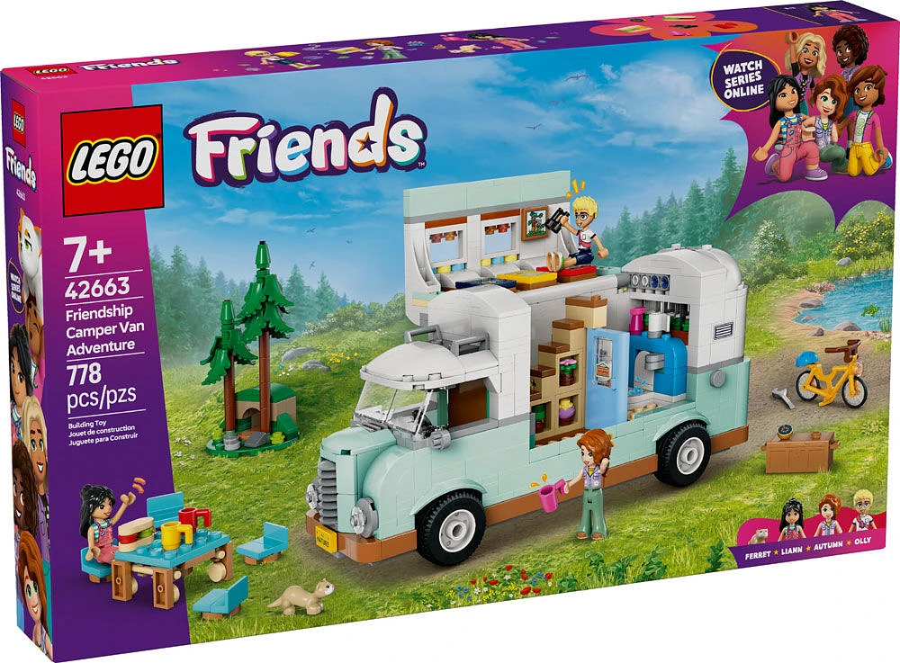 LEGO Friends Friendship Camper Van Adventure Toy Building Set - Pretend Play Set with 3 Minidolls - 42663