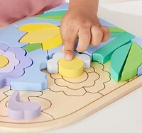 Fisher-Price Wooden Flower Puzzle Blocks for Preschool Kids, 37 Wood Pieces