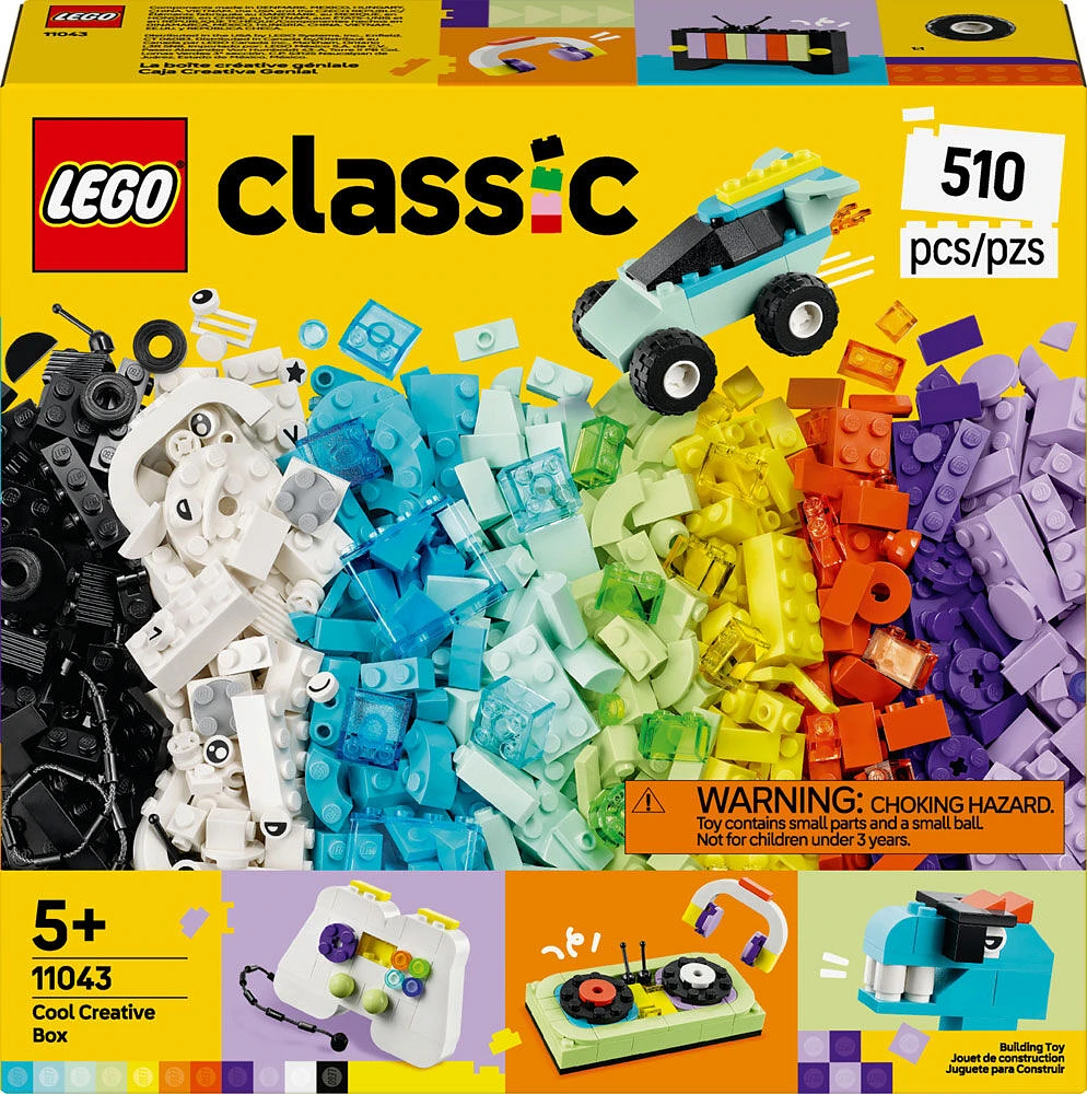 LEGO Classic Cool Creative Box Building Toy Set - Building Blocks Toy - Learning and Educational Toy - 11043